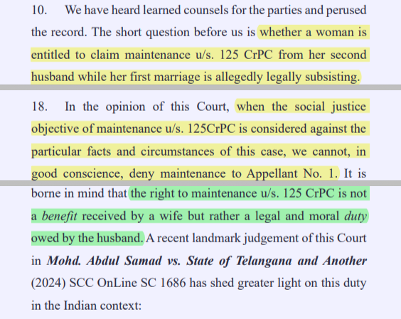 N. Usha Rani vs Moodudula Srinivas 2025 INSC 129- S 125 CrPC - Second Marriage