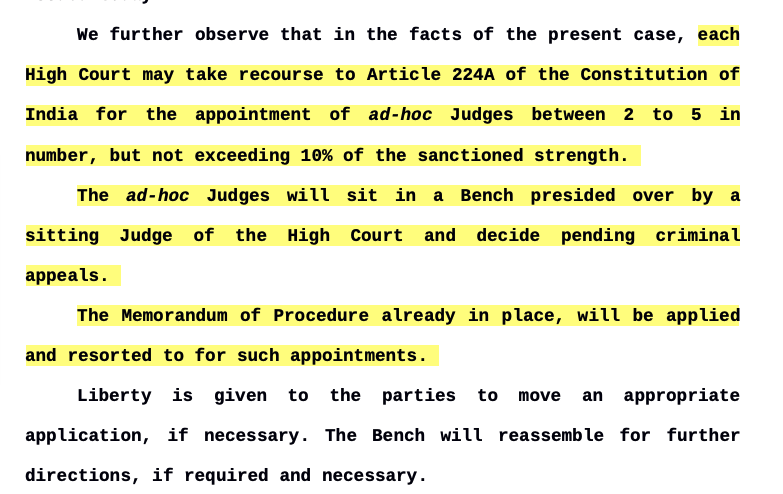 Lok Prahari Vs  Union Of India- Art. 224A Constitution - Ad-hoc Judges Appointment