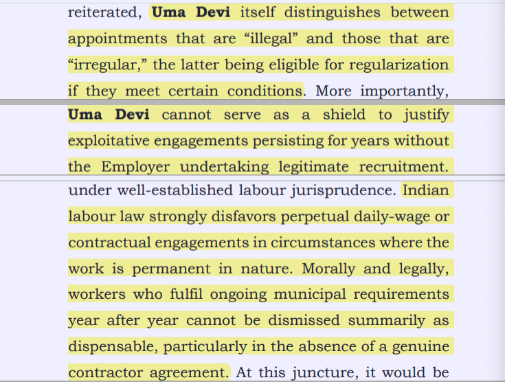 Shripal Vs Nagar Nigam, Ghaziabad 2025 INSC 144 -Labour Law - Uma Devi Judgment -  U.P. Industrial Disputes Act